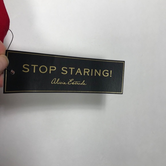 Cute Stop Staring Red Swing Dress with Tie NWT - Picture 4 of 6